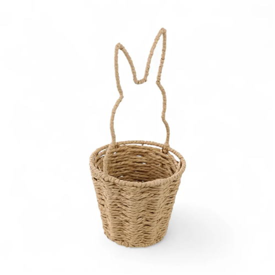 Imagem CESTA REDONDA CESTARIA ORELHA DE COELHO 30X14X14CM - CROMUS