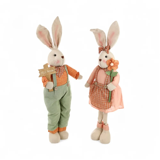 Imagem COELHA/COELHO DA PÁSCOA DECORATIVO DE POLIÉSTER 70X24X18CM - CROMUS