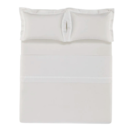 Imagem JOGO DE CAMA QUEEN 300 FIOS 100% ALGODÃO EGÍPCIO VERCELLI BRANCO - TRUSSARDI
