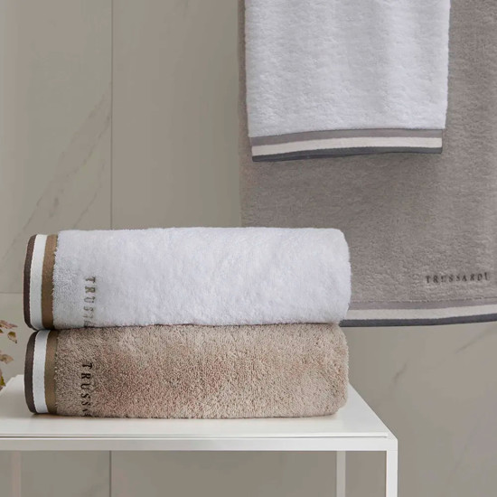 Imagem TOALHA BANHÃO DE ALGODÃO MONTELLO GELO 86X160CM - TRUSSARDI