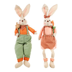 Imagem de COELHO/COELHA SENTADO DECORATIVO DE POLIÉSTER 69X22X12CM - CROMUS - Cromus Embalagens Ind E Com Ltda