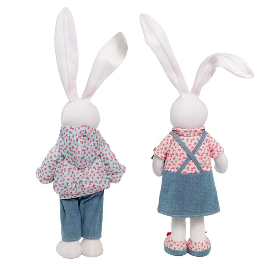 Imagem COELHO/COELHA DA PÁSCOA DECORATIVO DE POLIÉSTER 68X24X13CM - CROMUS