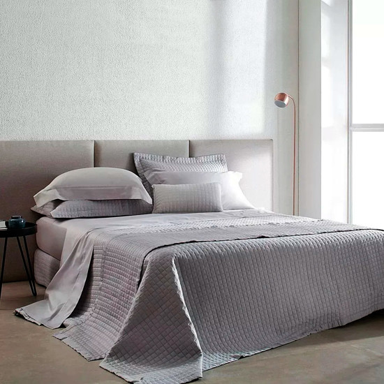 Imagem COLCHA QUEEM E 2 PORTA TRAVESSEIROS BUD NEW VISION EM ALGODÃO PRATA - BUDDEMEYER