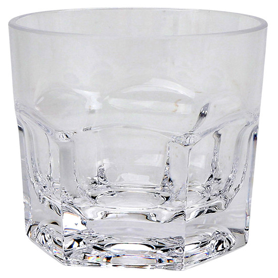 Imagem COPO BAIXO SEXTAVADO EM ACRÍLICO TRANSPARENTE 9,5X8,5X8,5CM - ENTRECASA