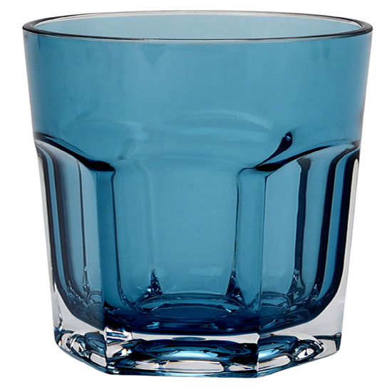 Imagem COPO ALTO SEXTAVADO EM ACRÍLICO AZUL TRANSPARENTE 14X8X8CM - ENTRECASA