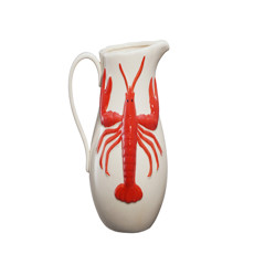 Imagem de JARRA LOBSTER BEGE E VERMELHA DE CERÂMICA 24X19X17CM - TUUT - Yangzi Brasil Corporation S A 