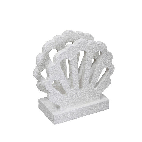 Imagem PORTA-GUARDANAPO FORMATO CORAL BRANCO DE MADEIRA 15X15X7CM - ENTRECASA