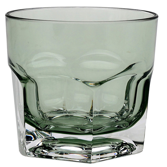 Imagem COPO BAIXO SEXTAVADO EM ACRÍLICO VERDE TRANSPARENTE 9,5X8,5X8,5CM - ENTRECASA
