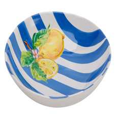 Imagem de SALADEIRA LISTRADA AZUL E BRANCO EM MELAMINA 6,5X31X31CM - ENTRECASA - Inverno Verao Comercio De Modas E Decoracao Eireli