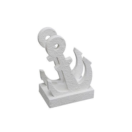 Imagem PORTA-GUARDANAPO FORMATO ÂNCORA BRANCO DE MADEIRA 16,5X11,5X7CM - ENTRECASA