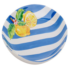 Imagem de PRATO RASO LISTRADO AZUL E BRANCO EM MELAMINA 4X27,5X27,5CM - ENTRECASA - Inverno Verao Comercio De Modas E Decoracao Eireli