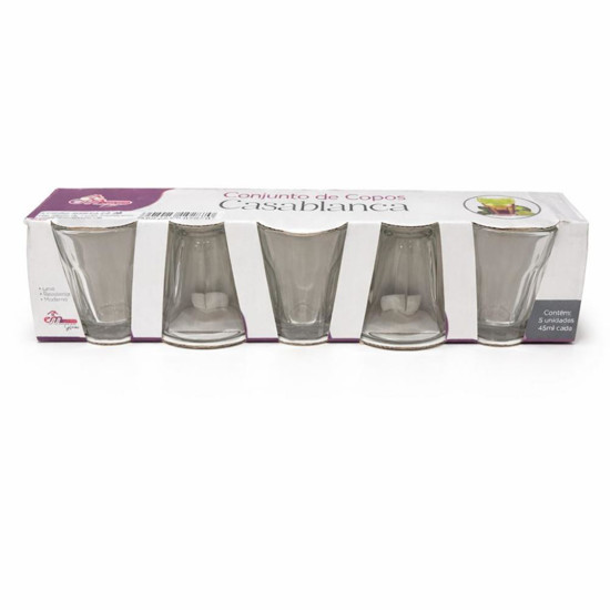 Imagem JOGO DE COPOS CASABLANCA 45 ML C/5PCS