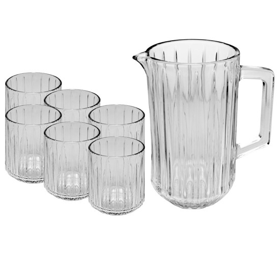 Imagem CONJUNTO 7 PECAS - 1 JARRA COM 6 COPOS DE CRISTAL BANGKOK - WOLFF