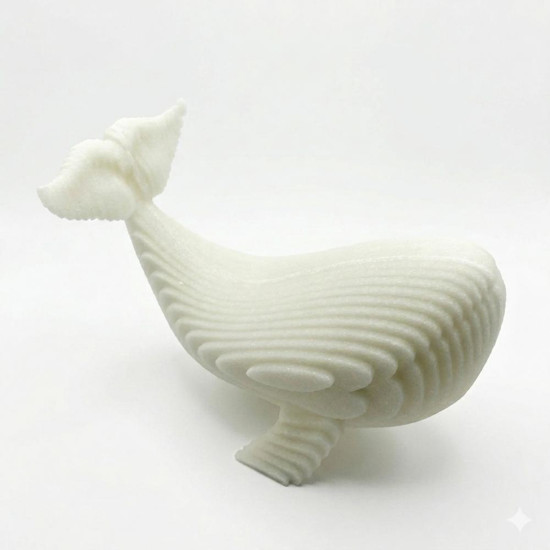 Imagem ESCULTURA BALEIA 3D EM MARMORE TAM 27X16X16