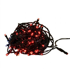 Imagem de CORDAO 100 LED MACHO E FEMEA LUZ FIXA FIO VERDE 220V 10 METROS VERMELHO - Grillo Ltda