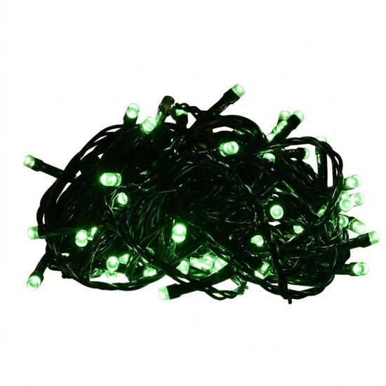 Imagem CORDAO 100 LEDS MACHO E FEMEA LUZ FIXA FIO VERDE 220V 10 METROS VERDE