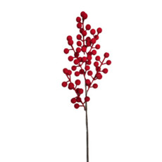 Imagem de HASTE BERRY FLOCADO 52CM VERMELHO - Grillo Ltda