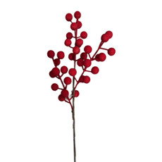 Imagem de HASTE BERRY FLOCADO 37CM VERMELHO - Grillo Ltda