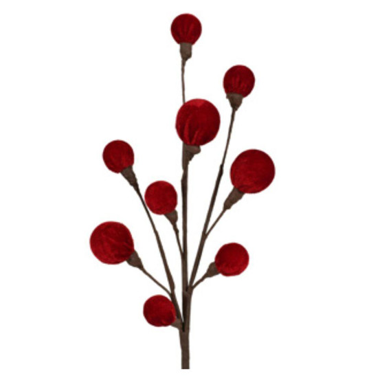 Imagem HASTE BOLAS VELUDO VERMELHO
