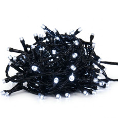 Imagem de CORDAO 100 LED MACHO E FEMEA LUZ FIXA FIO VERDE 220V 10 METROS BRANCO - Grillo Ltda