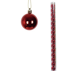 Imagem de BOLA NATALINA METALIZADA JOGO COM 15 UNIDADES / TUBO 4CM VERMELHO - Grillo Ltda