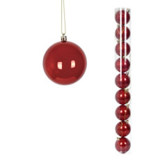 Imagem de BOLA NATALINA PEROLADA JOGO COM 9 UNIDADES / TUBO 6CM VERMELHO - Grillo Ltda