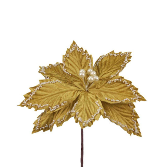 Imagem HASTE POINSETIA 20CM DOURADO