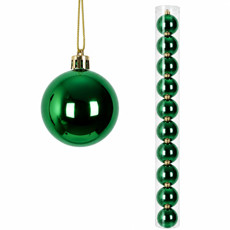 Imagem de BOLA NATALINA METALIZADA JOGO 15 UNIDADES / TUBO 3CM VERDE - Grillo Ltda