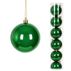 Imagem de BOLA NATALINA PEROLADA JOGO COM 6 UNIDADES / TUBO 8 CM VERDE - Grillo Ltda