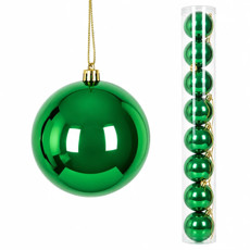 Imagem de BOLA NATALINA METALIZADA JOGO COM 9 UNIDADES / TUBO 6CM VERDE - Grillo Ltda