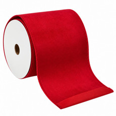 Imagem de FITA ARAMADA VELUDO 10CMX9,14M VERMELHO - Grillo Ltda
