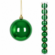 Imagem de BOLA NATALINA PEROLADA JOGO COM 9 UNIDADES / TUBO 6CM VERDE - Grillo Ltda
