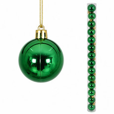 Imagem de BOLA NATALINA METALIZADA JOGO COM 15 UNIDADES / TUBO 4CM VERDE - Grillo Ltda