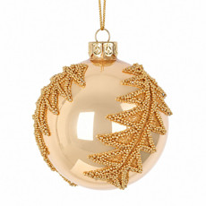 Imagem de BOLA DECORADA VIDRO 8CM DOURADO - Grillo Ltda