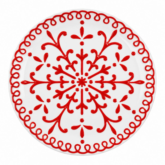Imagem BASE RASA CERAMICA 20CM VERMELHO BEGE